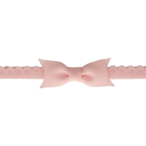 Newborn baby haarbandje met kanten strik - Light pink