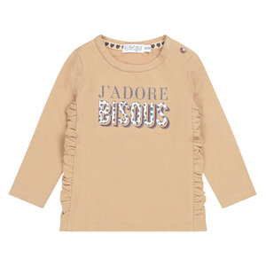 Dirkje - Longsleeve J'adore Bisous - Beige