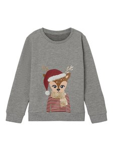 Name It - Sweater Kersthert - Grey Melange