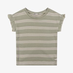 Daily7 - Girl - Organic T-shirt boxy fit stripe - Stone Army