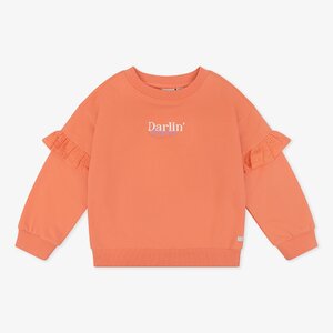 Daily7 - Girl - Organic Sweater Ruffle Darlin - Peach Melba