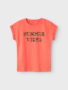 Name it - T-shirt - Fiery Coral - Summer Vibes