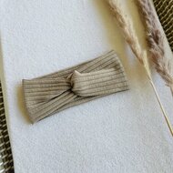 Haarbandje met twist - Rib Beige