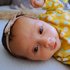 Newborn baby haarbandje met kanten strik - Tan_